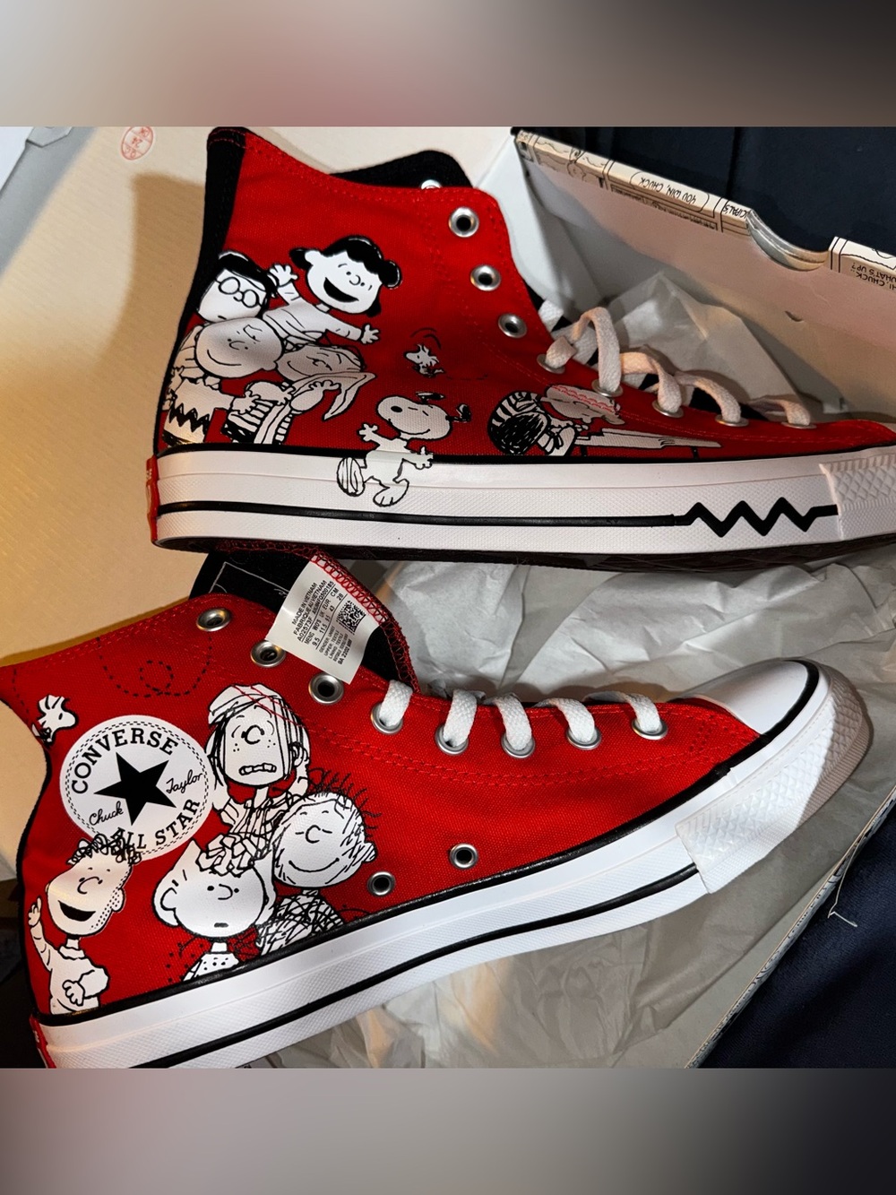 Converse x Peanuts Limited Edition Chuck Taylor High Top Sneakers - Picture 7 of 16